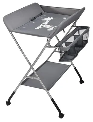 Produktbild von Wickeltisch faltbar tragbar mit Rollen 80x65x99 cm Dunkelgrau