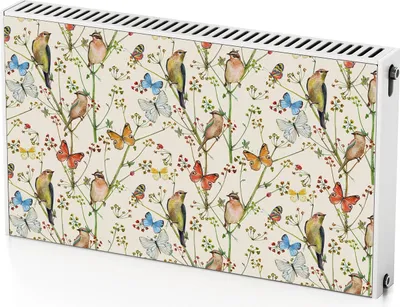 Produktbild von Schmetterlingsvögel – Magnetische Heizkörperabdeckung – 100x60 cm – Magnet Heizkörperabdeckung – 3D Würfel – Heizkörperverkleidung – Magnetische Wandverkleidung – Wetterfest