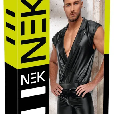 Productafbeelding van NEK - Loszittende, comfortabele herenoverhemd in mat zwart, maat XL