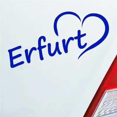 Produktbild von Auto Aufkleber Erfurt Herz Stadt City Liebe Love Heimat 17x8 cm Dunkelblau Sticker Heckscheibenaufkleber