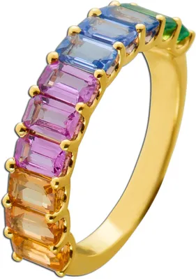 Produktbild von Saphir Ring Gold 585 14K nat. gelbe pinke blaue grüne Saphire 3.53ct. 19