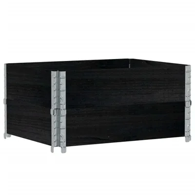 Zdjęcie produktu dla vidaXL Rama górna palety 2 szt. czarna 80x60cm lite drewno sosnowe
