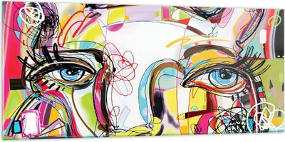 Produktbild von Bilder auf glas - Abstraktion modern - 120x50cm - Glasbilder - Wandbilder - Kunstdruck - zum Aufhängen bereit - Wanddekoration aus Glas - Glas Bilder - Wandbild auf Glas - Einteilig - GAB120x50-4011