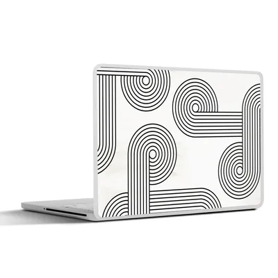 Produktbild von MuchoWow® Laptop Aufkleber Sticker Cover Kunst - Rund - Schwarz - Weiß 36.5x27.5 cm - Laptop-Sticker