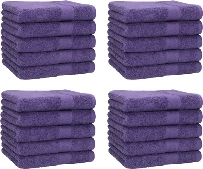 Produktbild von Betz 20 Stück Gästetücher 30x50 cm PREMIUM 100% Baumwolle Set  Farbe: lila