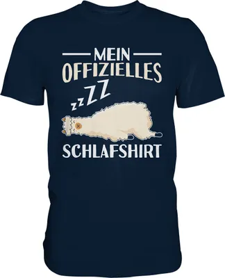 Produktbild von Offizielles Schlafshirt Nachthemd Schlafanzug Pyjama Alpaka Lama T-Shirt – Navy / XL