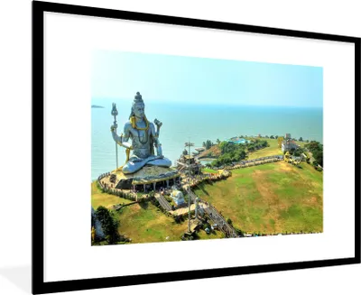 Produktbild von MuchoWow® Gerahmtes Poster Murudeshwara ist eine Stadt im Bezirk Bhatkal Taluk des 90x60 cm - Poster mit Schwarzem Bilderrahmen Wandposter Rahmen Foto Bilder - Wanddekoration - Fotos