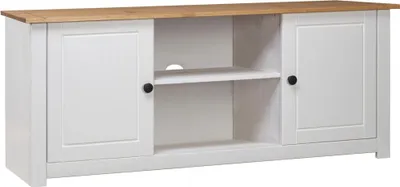 Obrázek produktu pro The Living Store TV skříňka bílá 120x40x50 cm masiv Panama borovice