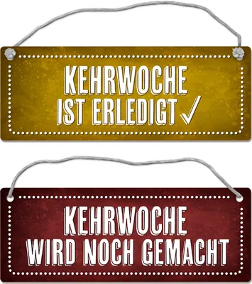 Produktbild von Kehrwoche wird noch gemacht oder ist erledigt Wendeschild mit Kordel in Rot-gelb