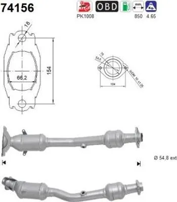 Produktbild von AS Katalysator Kat für NISSAN JUKE (F15) Euro 5 74156