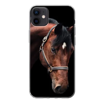 Produktbild von MuchoWow® Handyhülle Schutzhülle Hülle für iPhone 12 mini Pferd - Halfter - Braun Silikon Softcase Handy Hülle - Bild