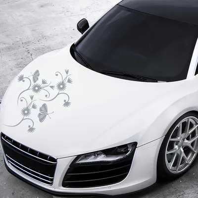 Produktbild von Aufkleber - Autoaufkleber "Blumenranke Tina" 40cm x 40cm silber - Tuning Carystyling Heckscheibe Auto