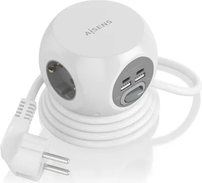 Obrázek produktu pro AISENS ASPS-2A2C04-W, 1,4 m, Vnitřní, Typ F, Typ F, Zahnutý, 1,5 mm²