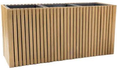 Imagen del producto de Caja de cultivo de madera con listones, de 84x30x40 cm, color marrón