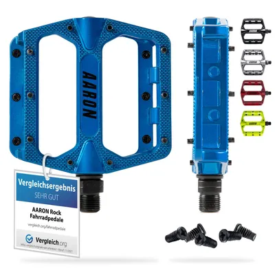 Produktbild von AARON AA-1003-05, Mountain bicycle (MTB), Aluminium, Blau, 9/16", Plattformpedale, 95 mm