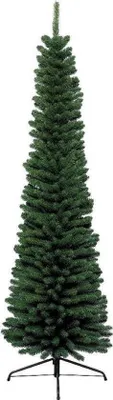 Obrázok produktu pre Umelý vianočný stromček Slim, zelený smrek z PVC, 210 cm, s kovovým stojanom