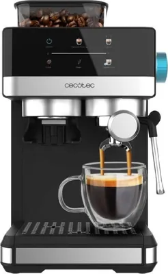 Cecotec Espressomaschine Power Espresso 20 Grind. 1350W, 20 bar, Dampfkafee, 2 Tassen, Touchscreen, Mühle