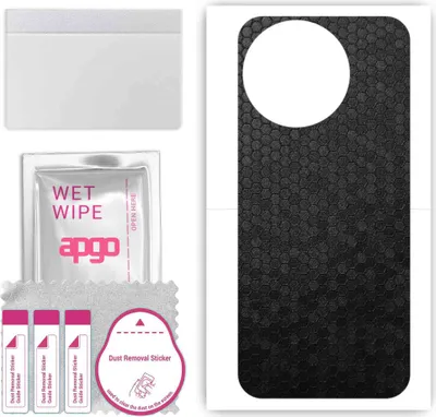 Produktbild von apgo Rückseite Schutzfolie, Skin, kompatibel mit Vivo Y200i, Hinten Displayschutzfolie aus Vinylfolie, kratzfest, einfache Montage - Schwarze Honigwabe