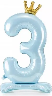 Produktbild von Folien-Standballon Zahl "3", 84 cm, blau