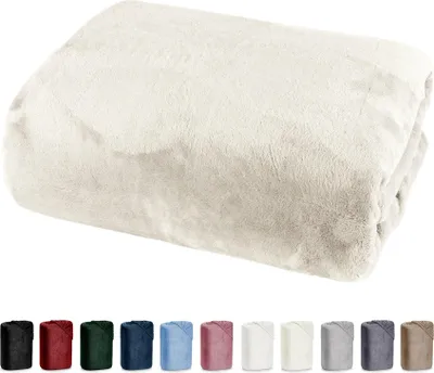 Produktbild von heimtexland ® Luxus Spannbettlaken Cashmere Touch Soft Spannbetttuch Nicky Plüsch Teddy Typ585 Creme 100 cm x 200 cm