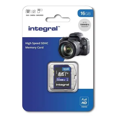 Obrázek produktu pro Integral INSDH16G-100V10, 16 GB, SD, UHS-I, 100 MB/s, Class 1 (U1), V10