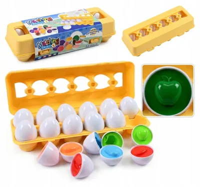Produktbild von Montessori Eier Puzzle Früchte Sortierspiel - Pädagogisches Lernspielzeug für Kinder