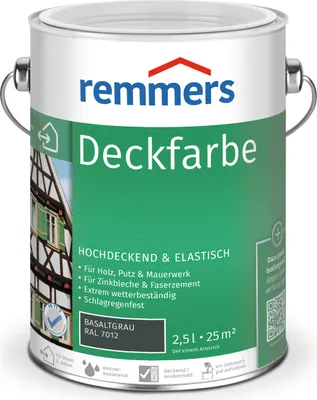 Produktbild von Remmers Deckfarbe farba na drevo čadičová sivá 2,5 l