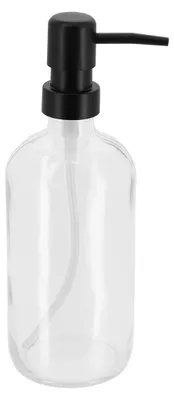 Produktbild von Seifenspender aus glas mit schwarzer pumpe 500ml - transparent - Tendance