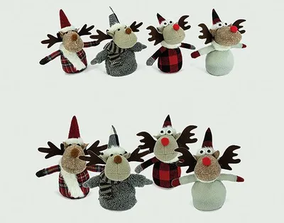 Produktbild von Rentiere Filz / Plüsch , 4 Designs sortiert, sitzend