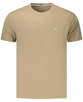 Produktbild von Herren Kurzarm T-Shirt in Braun mit Rundhals und Stickerei