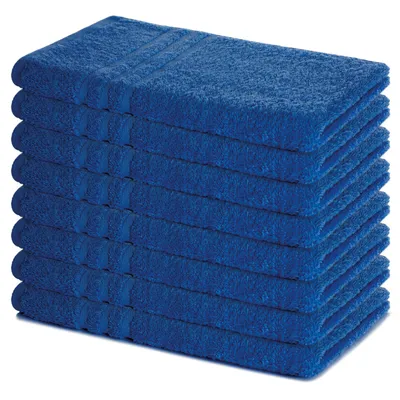 Produktbild von Lavea® 8er Set Handtücher 50x100 cm, Elena, 100% Baumwolle, Frottier Badetuch, Sporthandtuch, 60°C waschbar, Handtuch Set, Royalblau