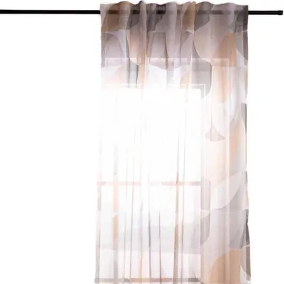 Produktbild von Fertigschal mit Schlaufenband geometrisch ocker natur 140x245cm
