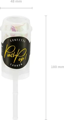 Produktbild von PartyDeco Push-Pop-Konfetti, schillernd, Konfettikanone, Mehrfarbig, 1 Farben, Kreis, Folie, Herzlichen Glückwunsch