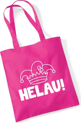 Produktbild von Huuraa Jutebeutel Helau Narrenkappe 10 Liter Fuchsia Baumwolle Tasche Geschenkidee