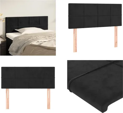 Image de vidaXL Tête de lit noir 80x5x78/88 cm velours - Tête de lit - Têtes de lit - Tête de lit