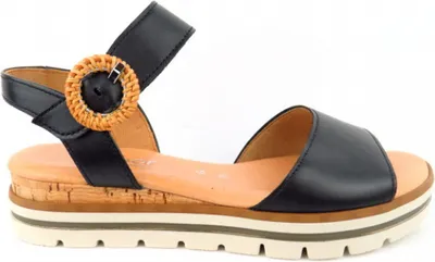 Produktbild von Gabor Comfort Nappa Kork Damen Sandale in Schwarz, Größe 5