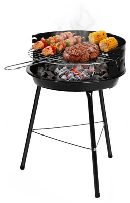 Produktbild von Holzkohlegrill Kompaktgrill Standgrill - 33,3 x 35,5 x 56 cm - Stahl - Schwarz - Für Balkon und Terrasse