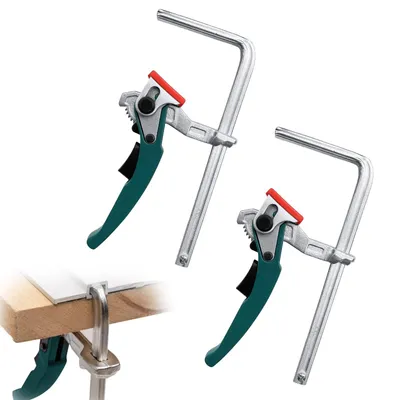 2 Stahl-Hebeklemmen 160 mm Spannweite, 60 mm Kehltiefe, grün