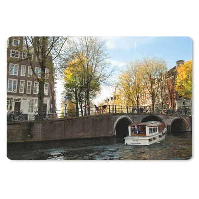 Produktbild von MuchoWow® Schreibtischunterlage Amsterdam - Boot - Wasser 60x40 cm - XXL Mauspad - Großes Mauspad