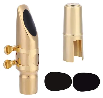 Altsaxophon-Mundstück 6C, Metall, mit Kappe und 2 Pads