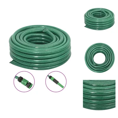 Immagine prodotto di vidaXL Tubo da giardino con set di raccordi verde 0,9" 100 m PVC - Tubi da giardino