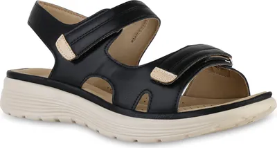 Produktbild von VAN HILL Damen Komfort Sandalen Bequeme Cut-outs Profil-Sohle Schuhe 841626, Farbe: Schwarz, Größe: 41