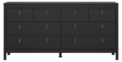Image de CALICOSY - Commode 8 tiroirs noir mat L159,6 cm - BARCELONE