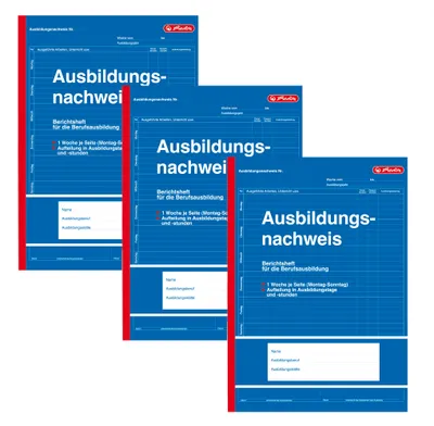 Produktbild von Herlitz 3 Berichtshefte A4 28 Blatt für die Berufsausbildung Ausbildungsnachweis