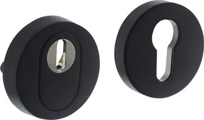 Produktbild von Schutzrosette rund Edelstahl schwarz einbruchhemmend für PZ Ø 55 mm 1 Paar