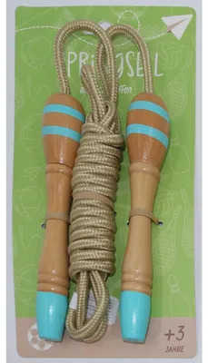 Produktbild von Springseil mit Holzgriffen verschiedene Farben – robustes Trainingsseil für Fitness Ausdauer und Koordination ideal für Kinder und Erwachsene im 12er Set
