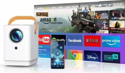 Produktbild von Led Mobile Projektor 8000 Lumen Full Hd 4K Android Tv Wifi 180 Zoll 1.5Kg