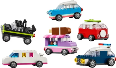 Produktbild von LEGO Classic Kreative Fahrzeuge, Bausteine-Set für bunte Modellautos inkl. LKW, Polizeiauto und Baufahrzeuge, Baubare Spielzeug-Autos für Kinder, Geschenk für Jungs und Mädchen ab 5 Jahren 11036
