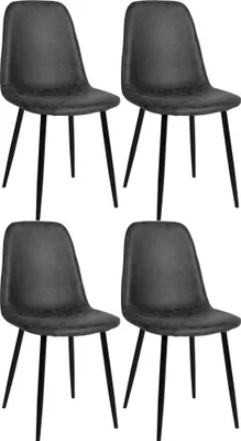 Produktbild von 4er Set Esszimmerstühle HLO-CP17 Kunstleder  schwarz