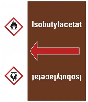 Produktbild von Dreifke® Aufkleber/Rohrleitungsband Isobutylacetat, praxisbewährt, ab Ø 50mm,...